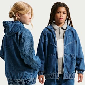 Nike Sportswear Collection Older Kids' Full-Zip Hooded Denim